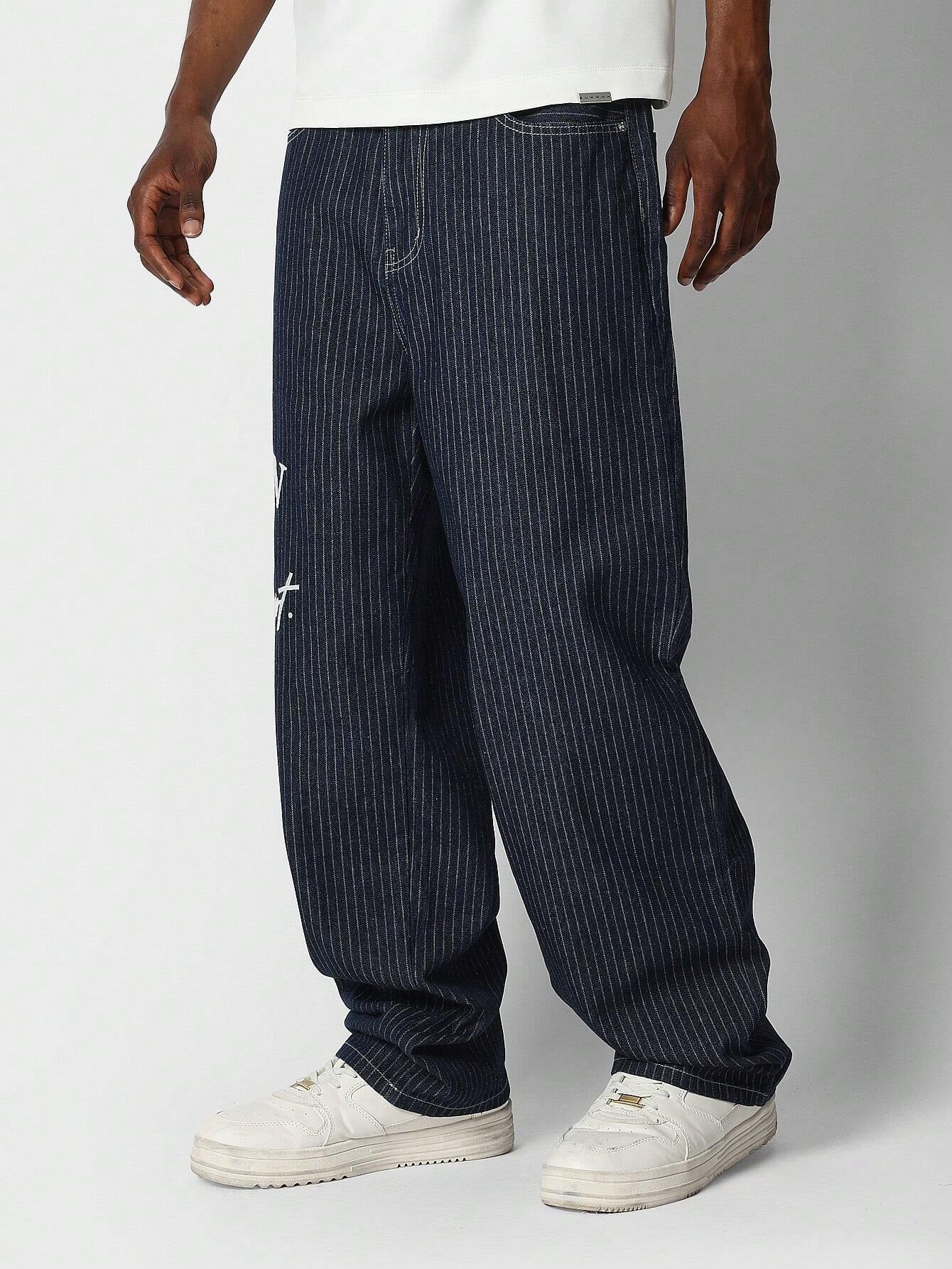 Calça DROPSTREET Denim reta com bordado