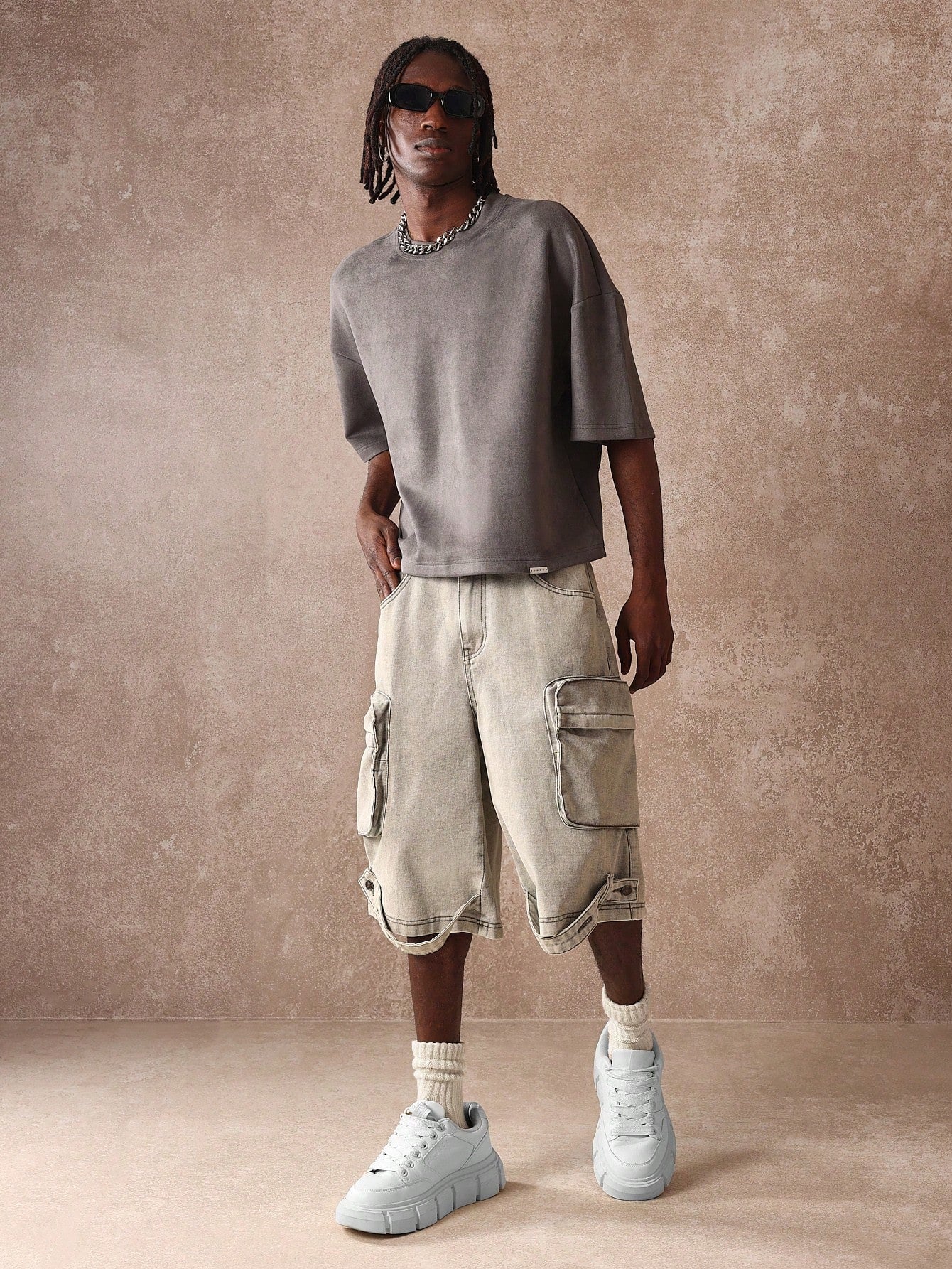 Camiseta DROPSTREET Boxy Oversized Veludo