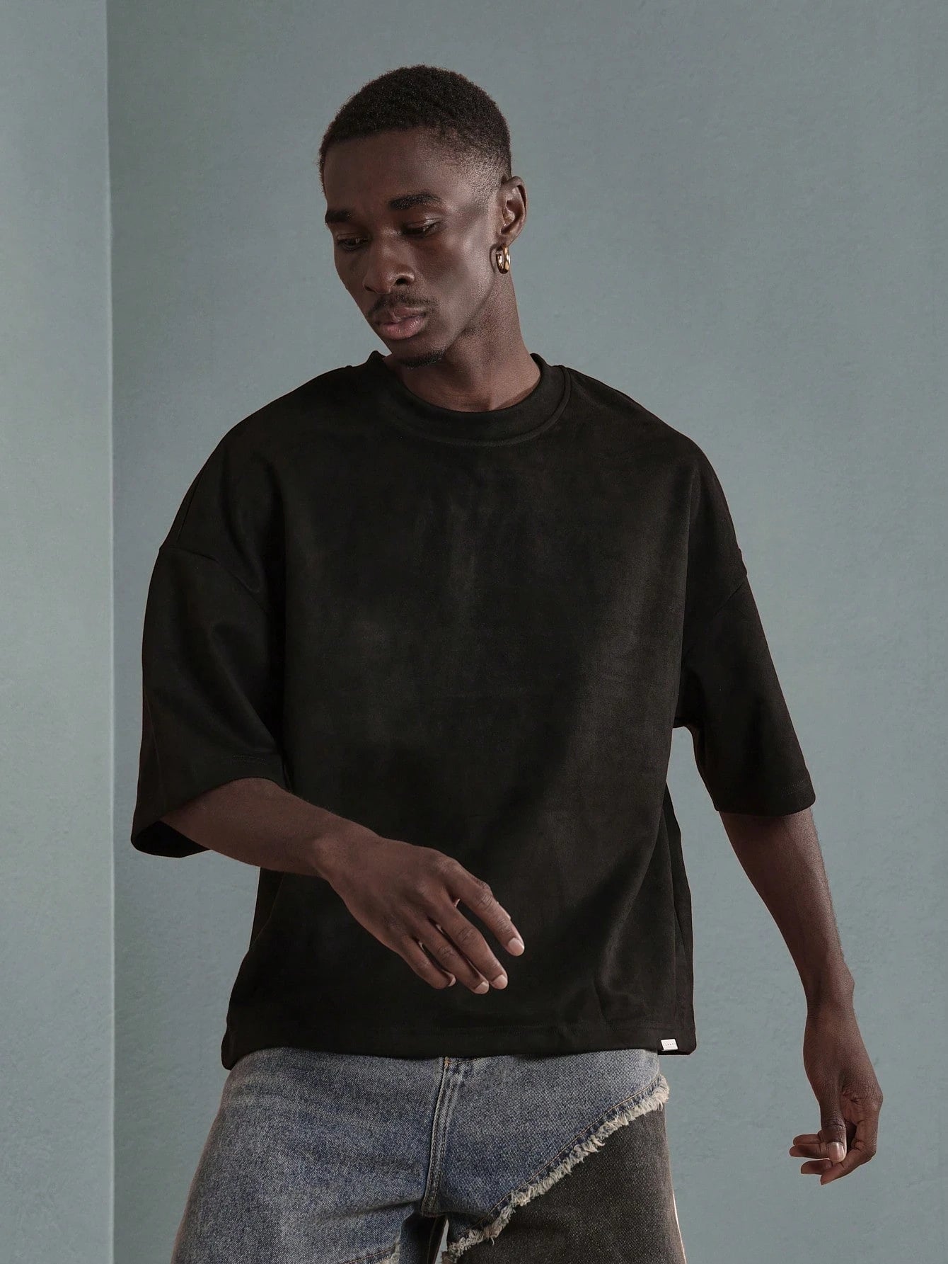 Camiseta DROPSTREET Boxy Oversized Veludo