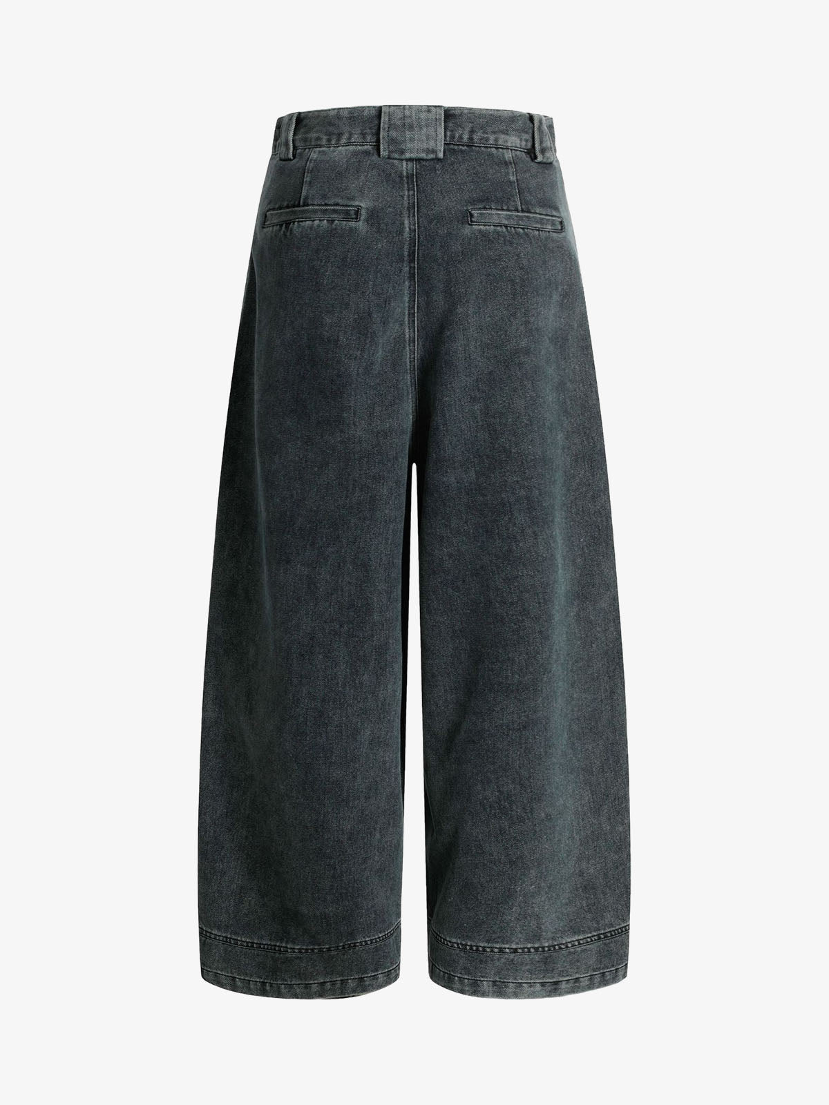 Washed Dirty Dyed Pleated Barrel Jeans