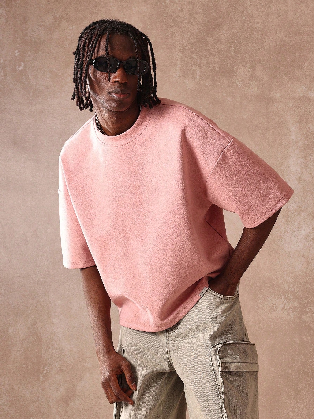 Camiseta DROPSTREET Boxy Oversized Veludo