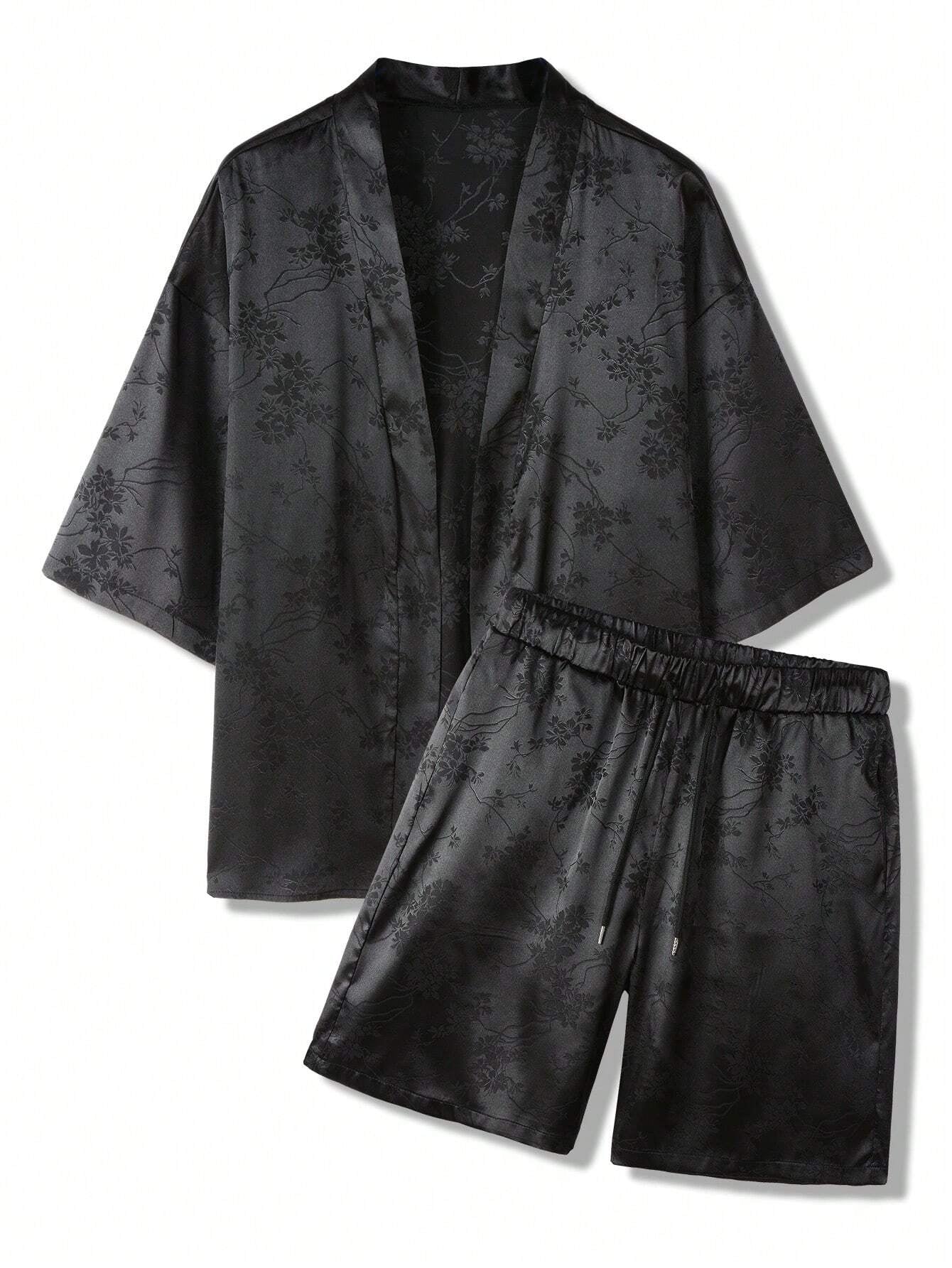 Conjunto DROPSTREET Hypemode Camisa e Shorts Estampa Floral Jacquard