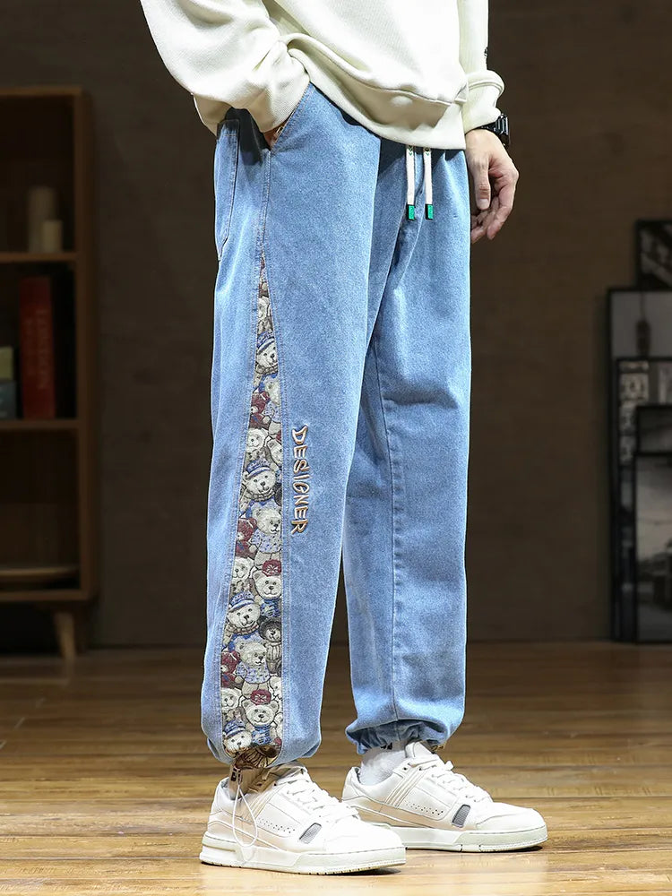 Calça Jeans Ursos Bordados