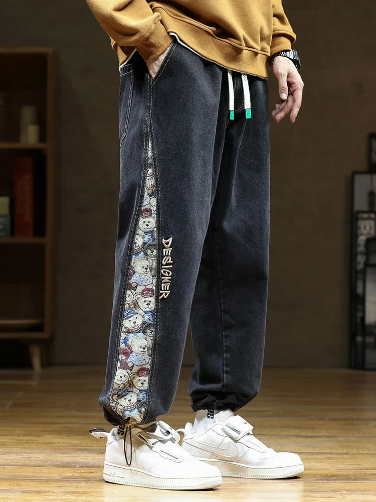 Calça Jeans Ursos Bordados