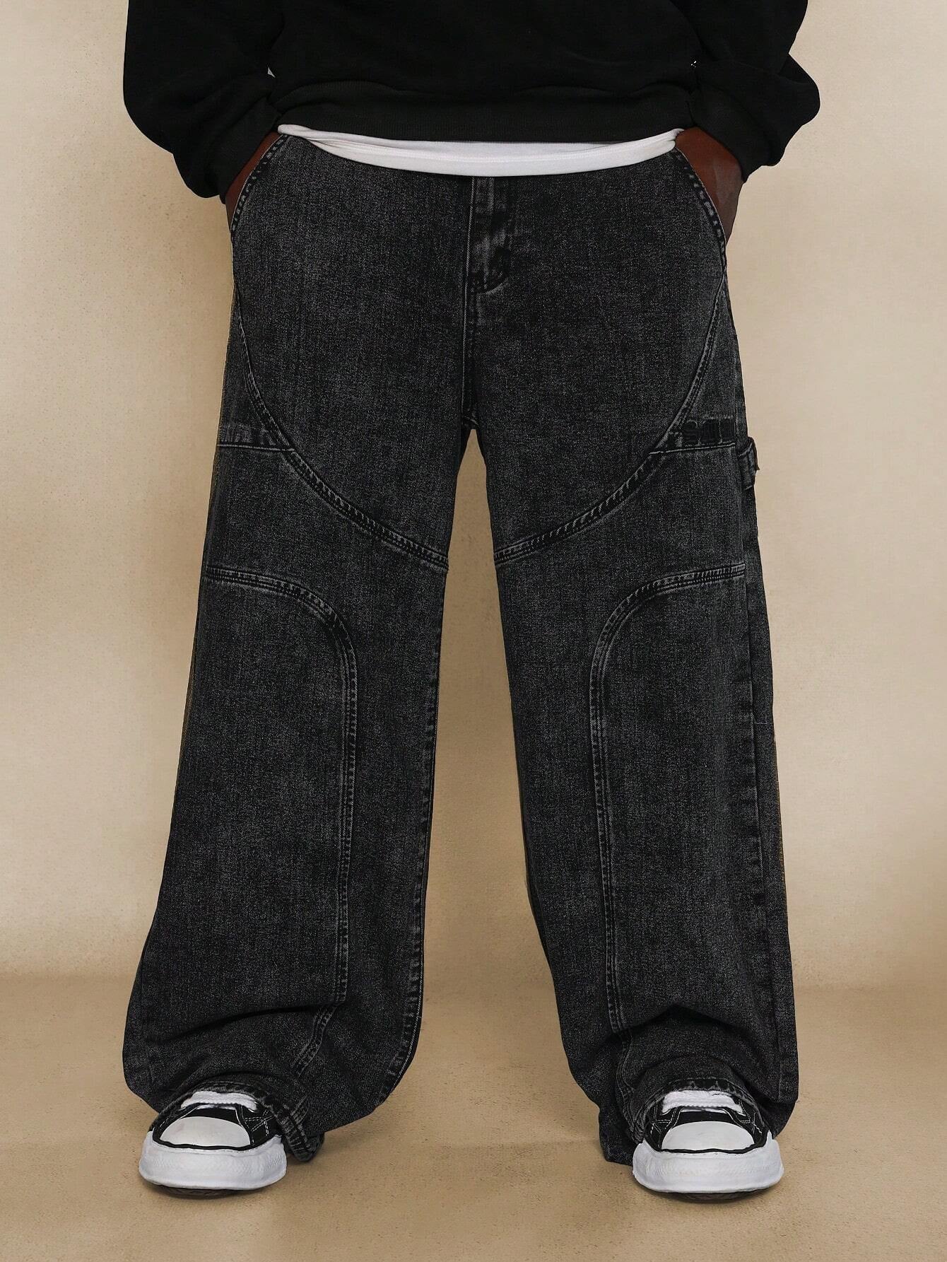 Calça DROPSTREET Denim Reta Anos 90 com Painéis Curvos