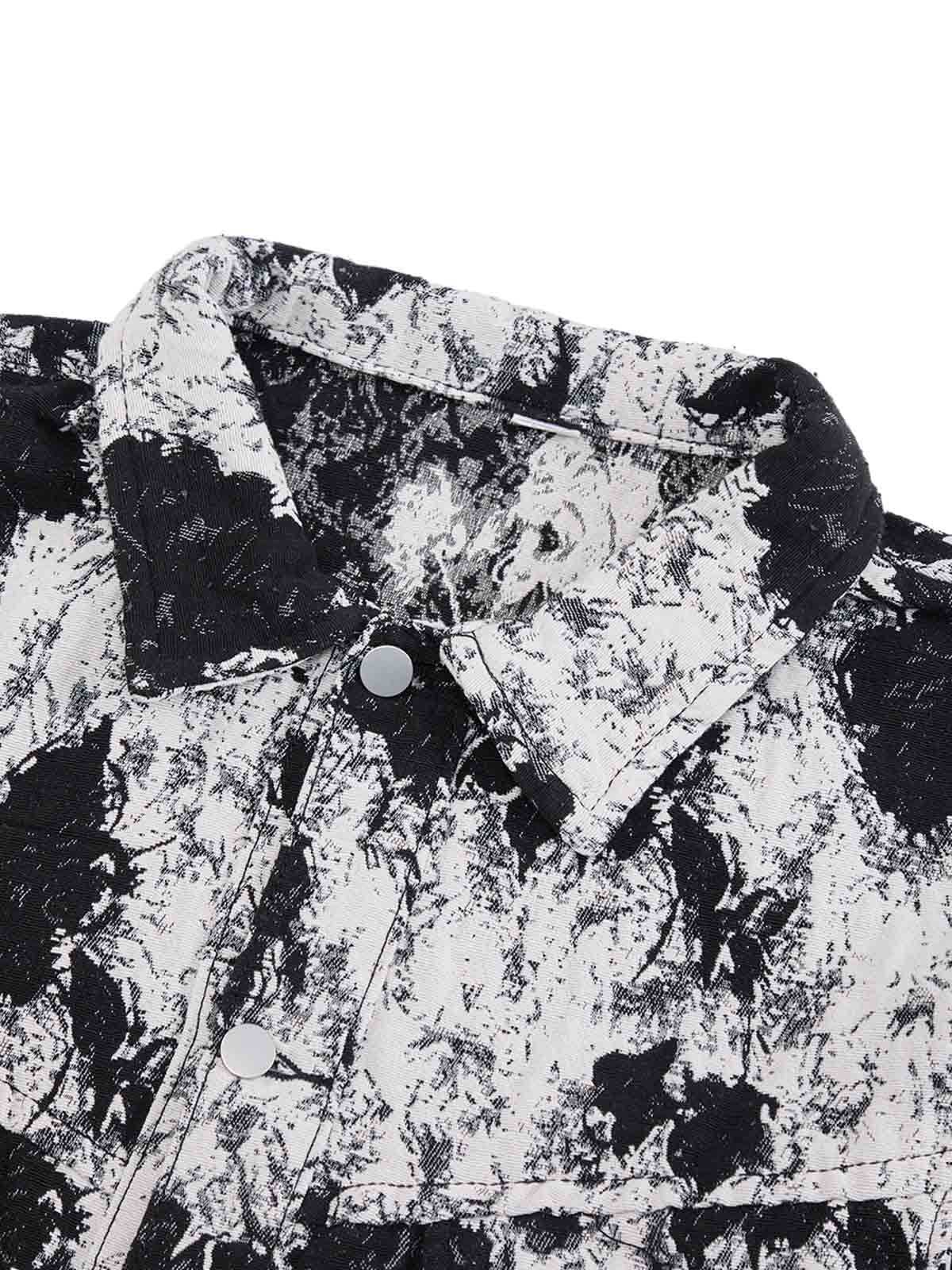 Jaqueta Black And White Contrast Floral