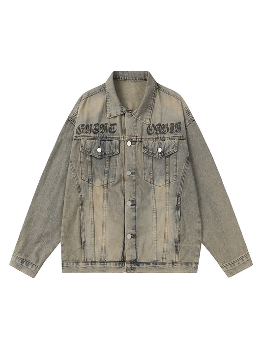 Jaqueta Washed Vintage Letter